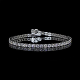 Lab-Grown 10.31 Carat Round F-VS2 Diamond 14K White Gold Tennis Bracelet