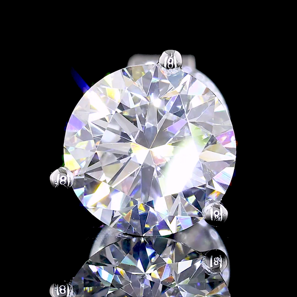 Lab-Grown 2.07 Carat Round G-SI1 Diamond 14K White Gold Martini Earrings
