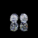 Lab-Grown 1.07 Carat Round D-VS1 Diamond 14K White Gold Martini Earrings