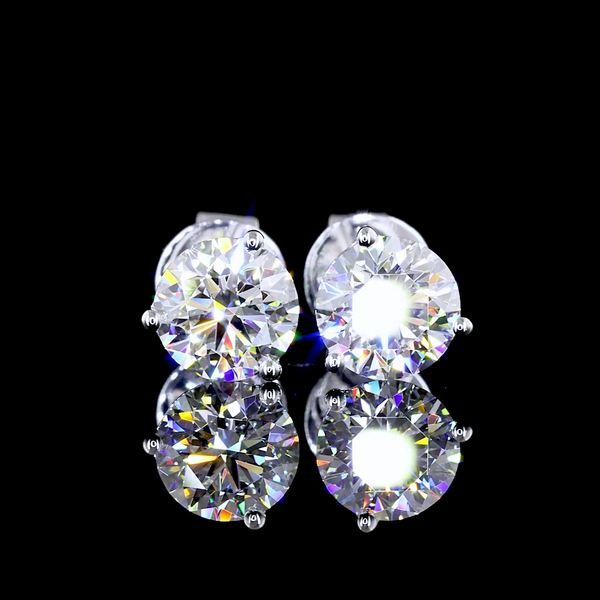 Lab-Grown 1.54 Carat Round E-VVS2 Diamond 14K White Gold Martini Earrings