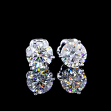 Lab-Grown 2.08 Carat Round D-VVS1 Diamond 14K White Gold Martini Earrings