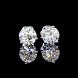 Lab-Grown 5.17 Carat Round E-VVS2 Diamond 14K White Gold Martini Earrings