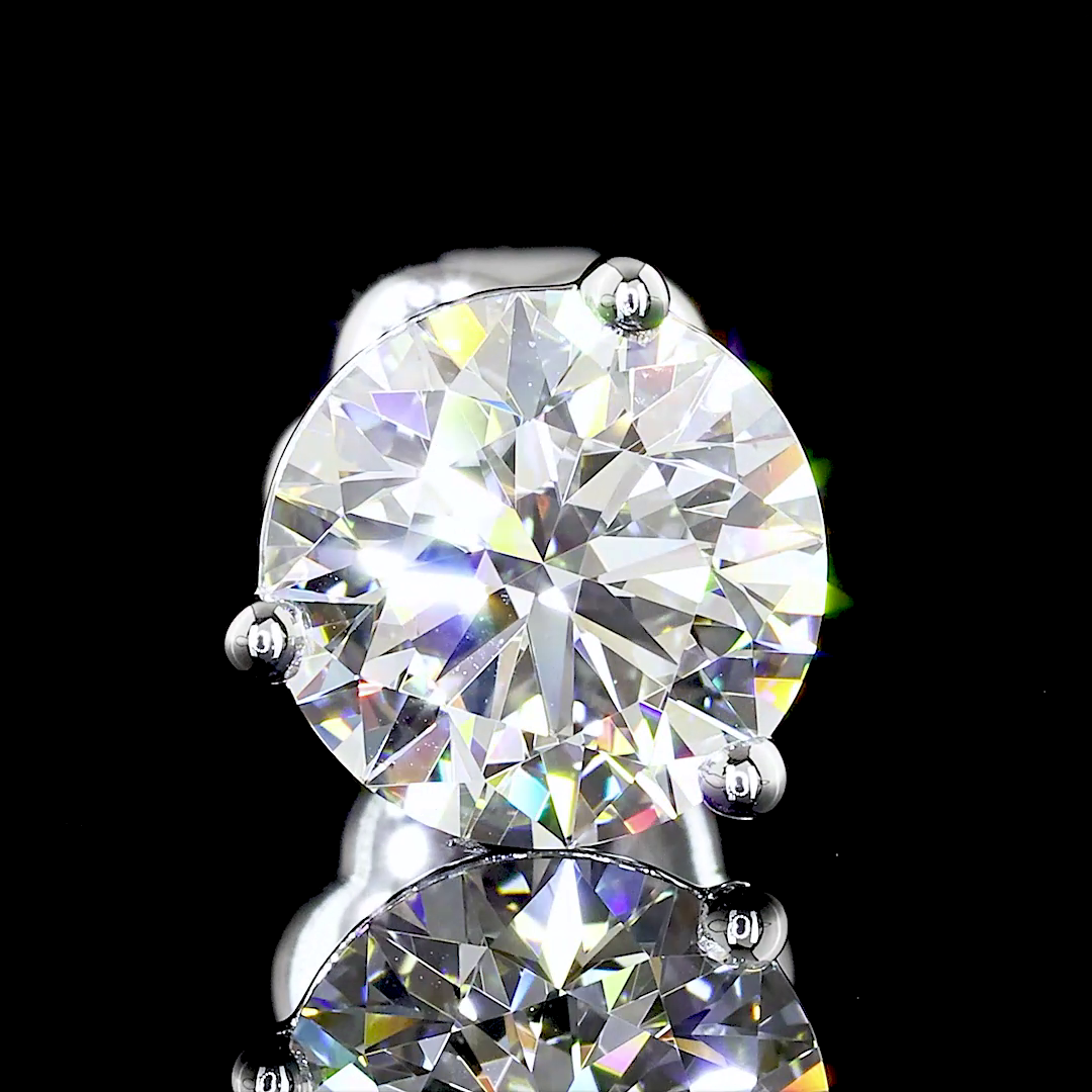 Lab-Grown 2.41 Carat Round G-VS1 Diamond 14K White Gold Martini Earrings