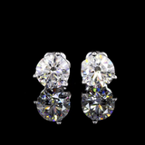 Lab-Grown 5.06 Carat Round F-VS1 Diamond 14K White Gold Martini Earrings