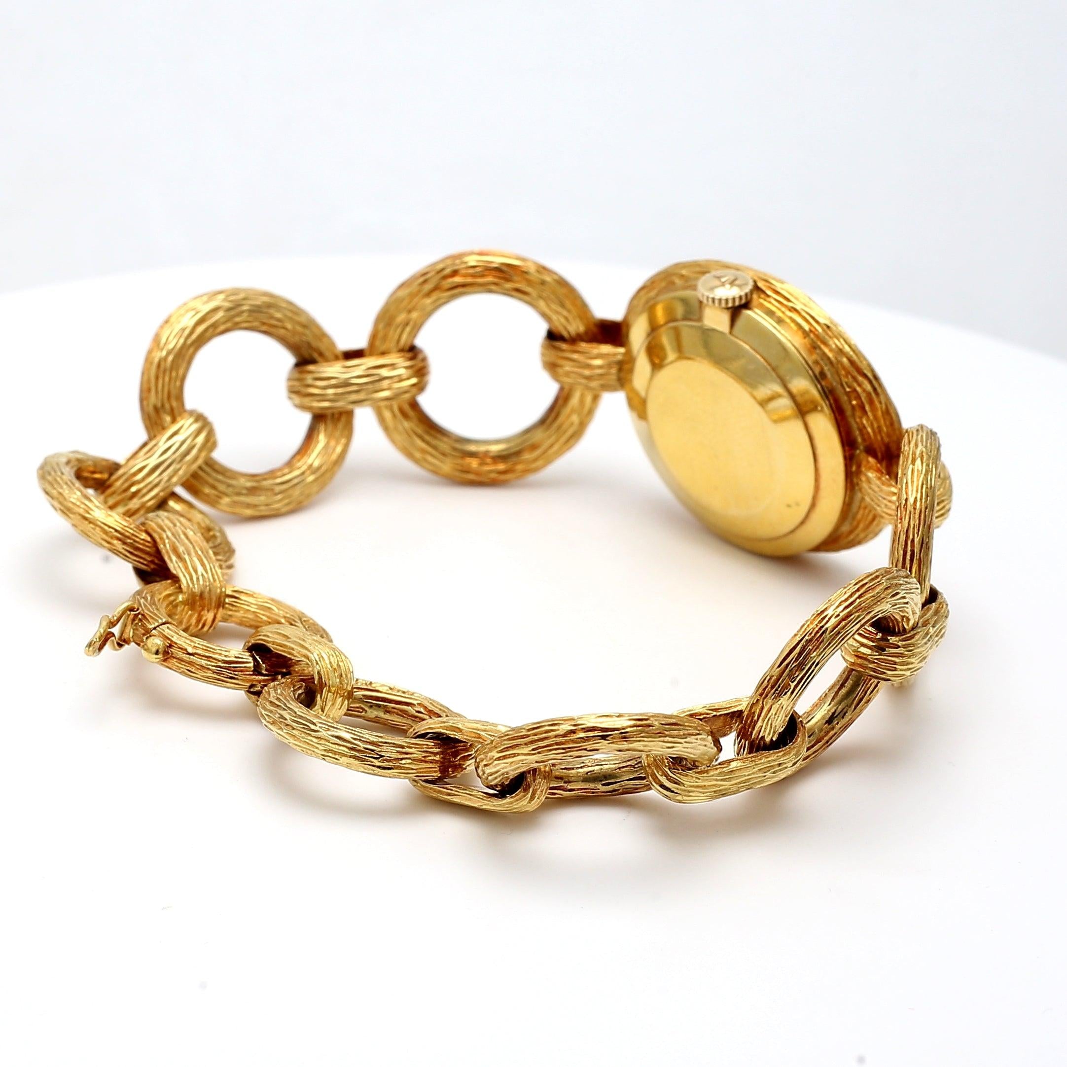 Bueche Girod Vintage 74.30 Grams 18 Karat Yellow Gold Bracelet Watches