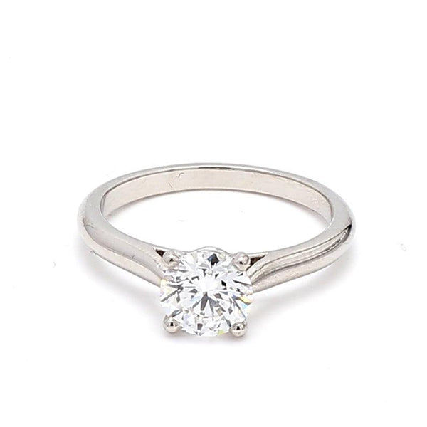 Cartier 0.90 Carat Round Brilliant Shape D-VVS2 Diamond Platinum Engagement Ring