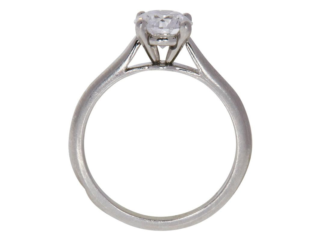 Cartier 0.90 Carat Round Brilliant Shape D-VVS2 Diamond Platinum Engagement Ring