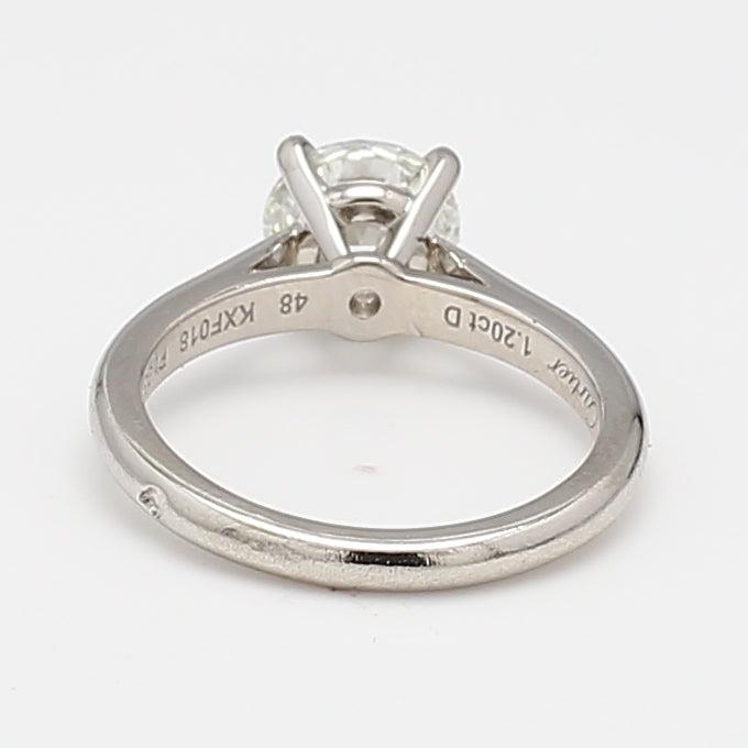 Cartier 1.20 Carat Round Brilliant H VS1 Diamond Platinum Engagement Ring