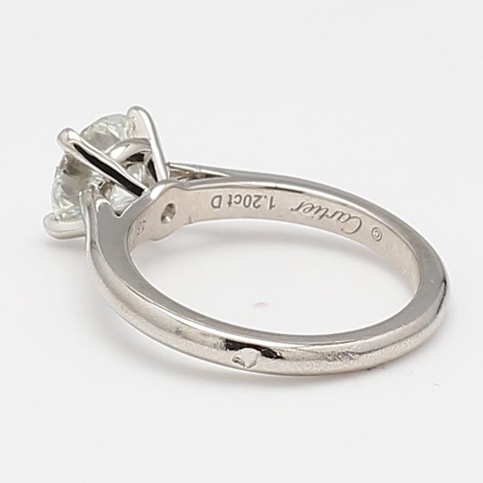 Cartier 1.20 Carat Round Brilliant H VS1 Diamond Platinum Engagement Ring