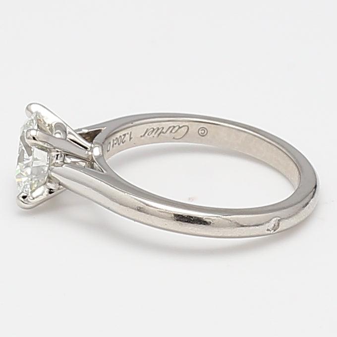Cartier 1.20 Carat Round Brilliant H VS1 Diamond Platinum Engagement Ring
