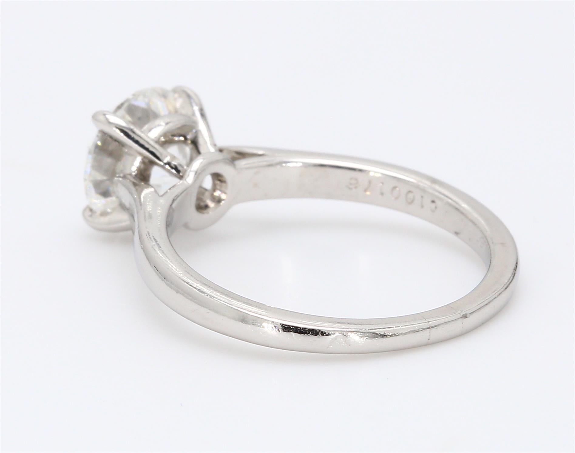 Cartier 1.53 Carat Round Brilliant Shape E-VS1 Diamond Platinum Engagement Ring