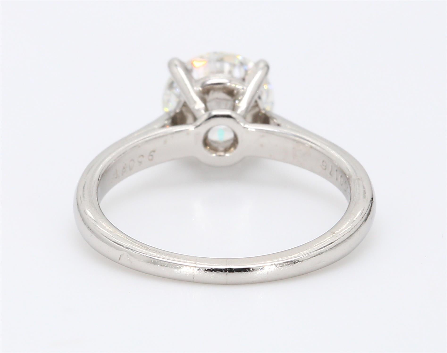 Cartier 1.53 Carat Round Brilliant Shape E-VS1 Diamond Platinum Engagement Ring