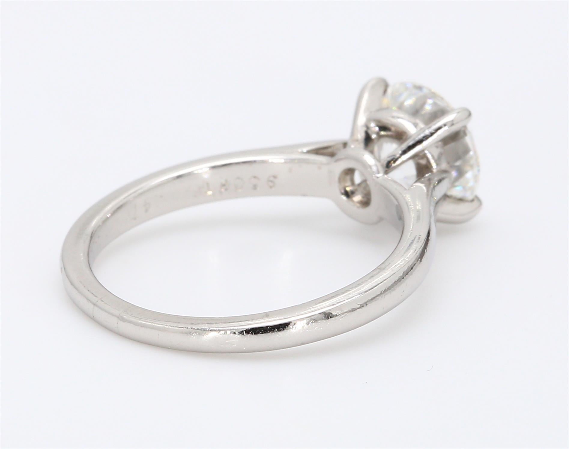 Cartier 1.53 Carat Round Brilliant Shape E-VS1 Diamond Platinum Engagement Ring