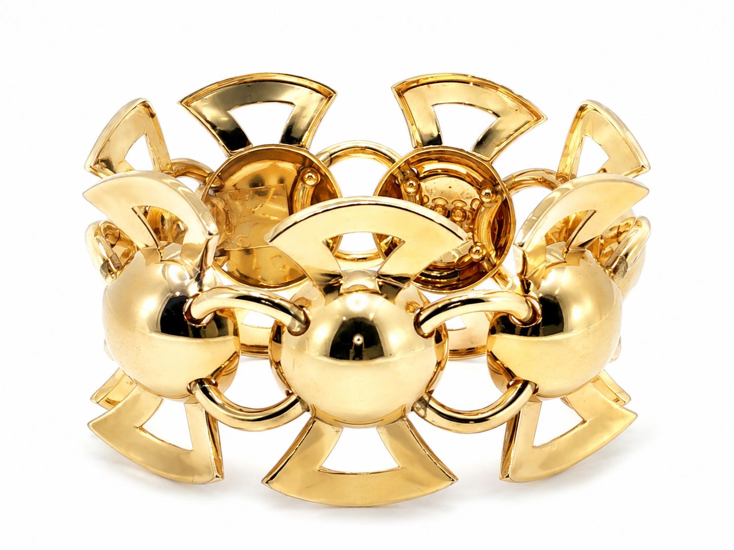 Tiffany & Co Vintage 14 Karat Yellow Gold Link Bracelet 95.3 Grams 7.5 Inches