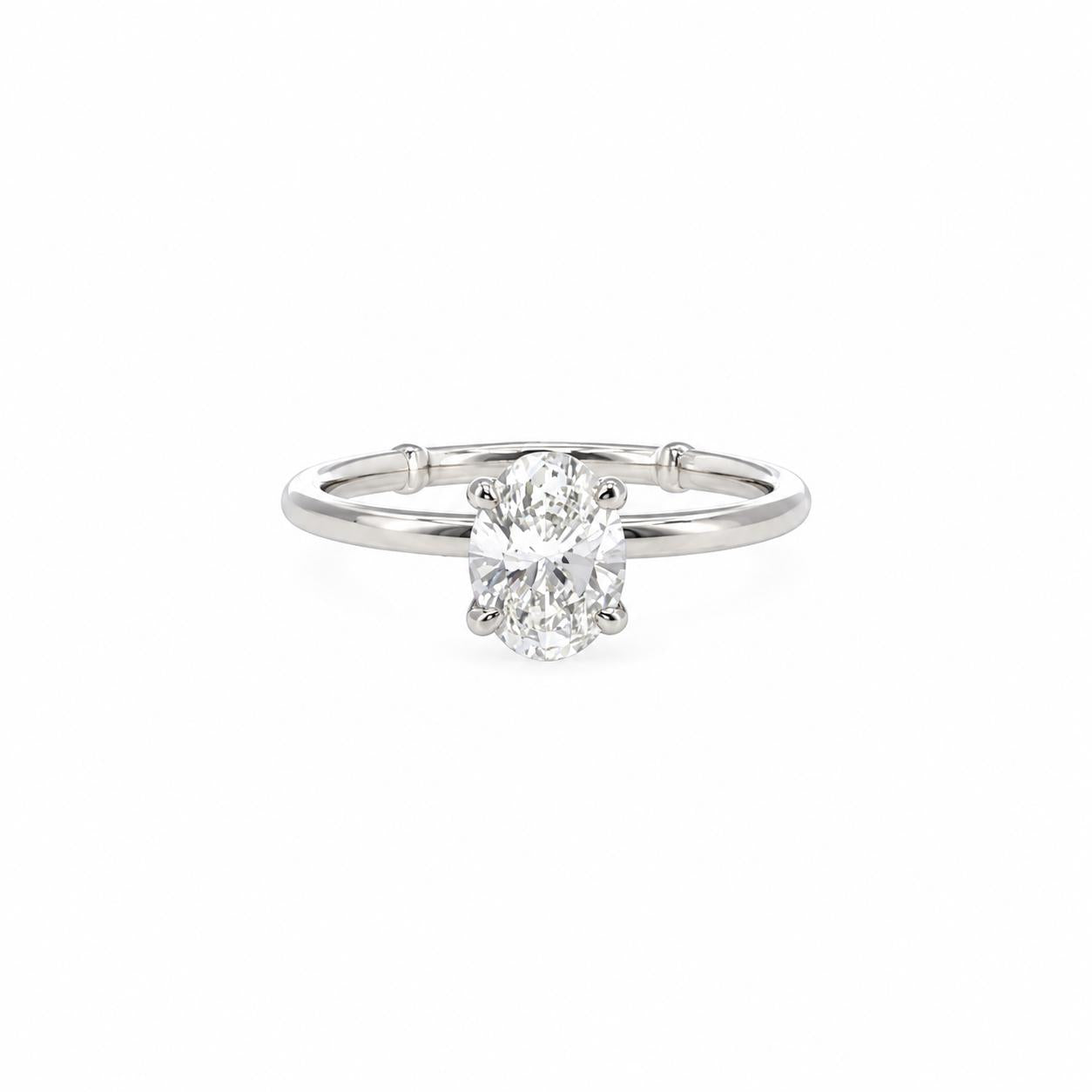 Vintage Platinum Engagement Ring with 1.03 Carat Oval Diamonds E-SI2 GIA