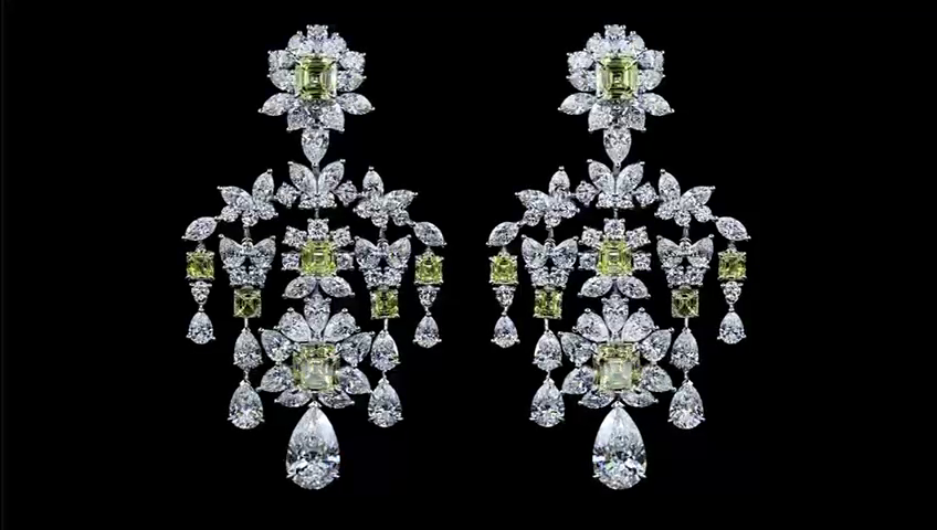 Lab-Grown 40.53 Carat MIX - Diamond 18K White Gold Special Earrings