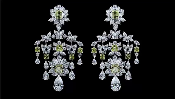 Lab-Grown 40.53 Carat MIX - Diamond 18K White Gold Special Earrings