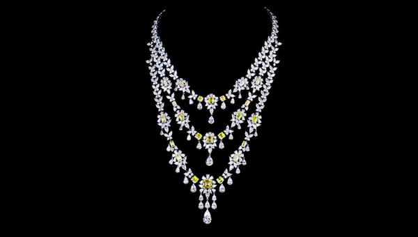 Lab-Grown 115.95 Carat MIX - Diamond 18K White Gold Special Necklace