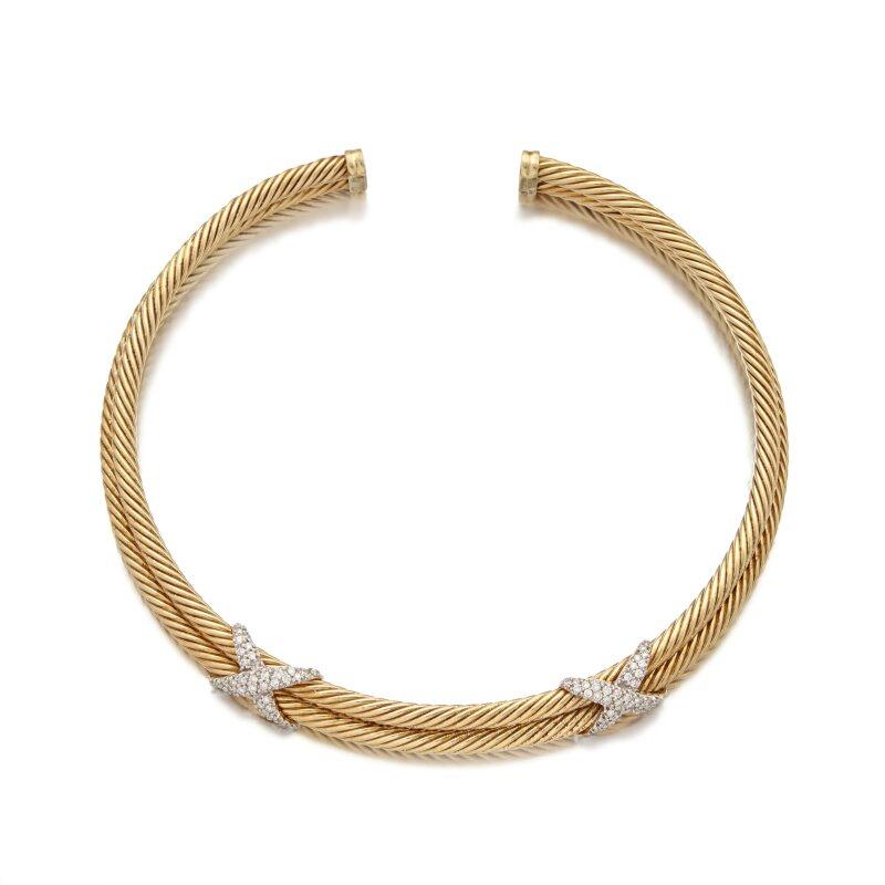 David Yurman 1.20 Carat Round Brilliant G VS1 Diamond 14 Karat Yellow Gold Neckl