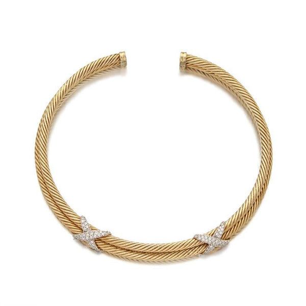 David Yurman 1.20 Carat Round Brilliant G VS1 Diamond 14 Karat Yellow Gold Neckl