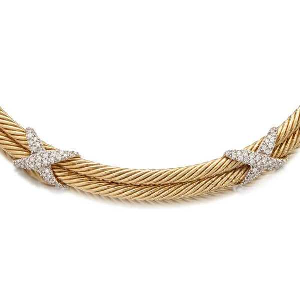 David Yurman 1.20 Carat Round Brilliant G VS1 Diamond 14 Karat Yellow Gold Neckl