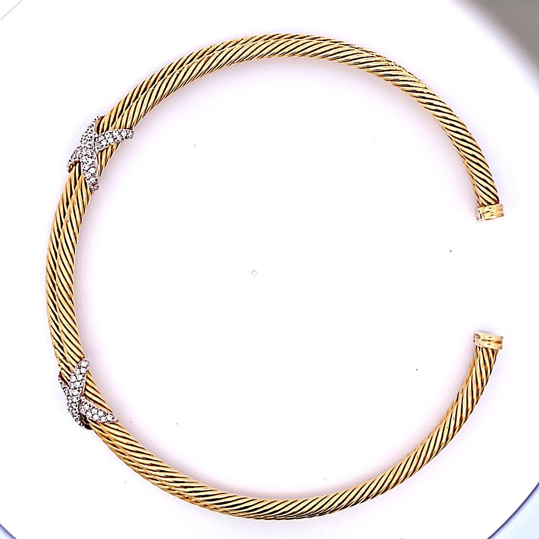 David Yurman 1.20 Carat Round Brilliant G VS1 Diamond 14 Karat Yellow Gold Neckl