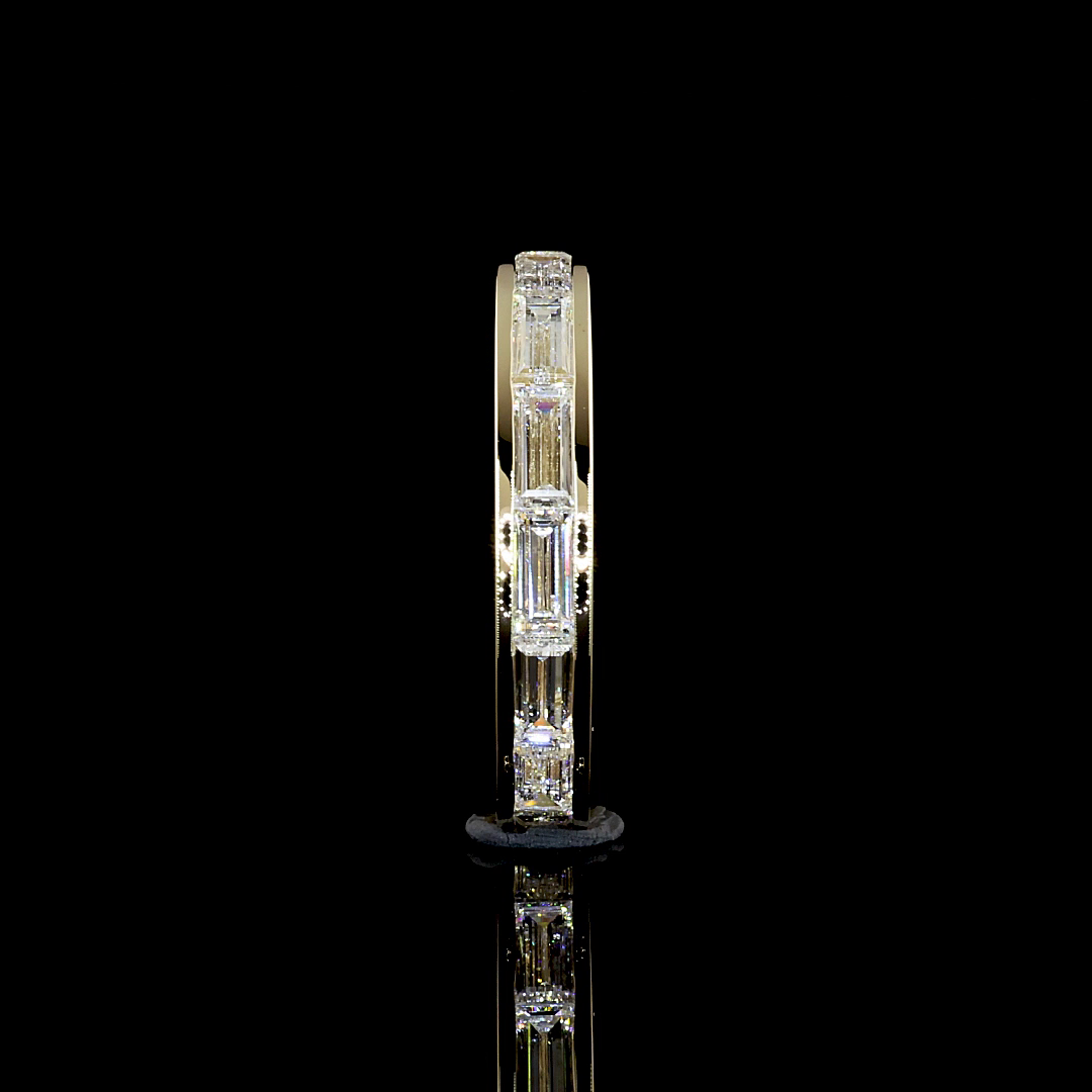 Lab-Grown 1.81 Carat Baguette E-VS Diamond 14K Yellow Gold Eternity Band Eternit