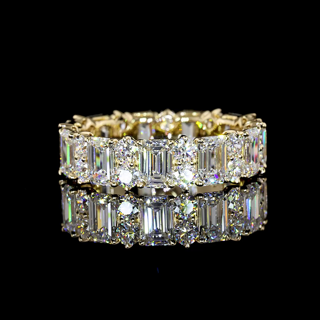 Lab-Grown 4.88 Carat MIX E-VS Diamond 14K Yellow Gold Eternity Band Eternity Ban