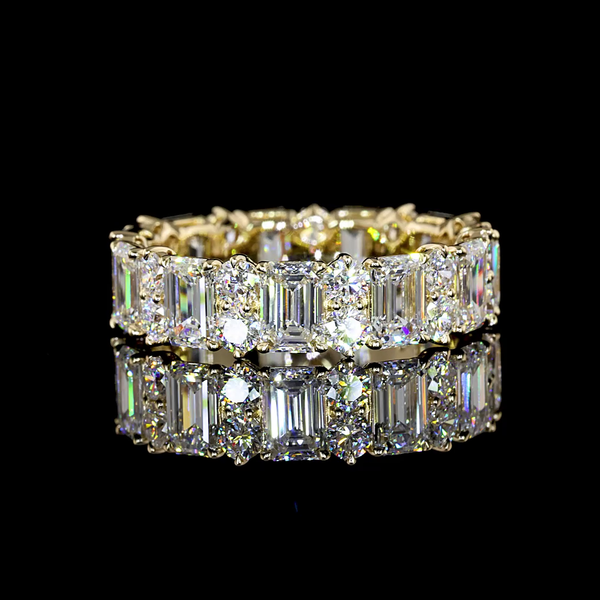 Lab-Grown 4.88 Carat MIX E-VS Diamond 14K Yellow Gold Eternity Band Eternity Ban