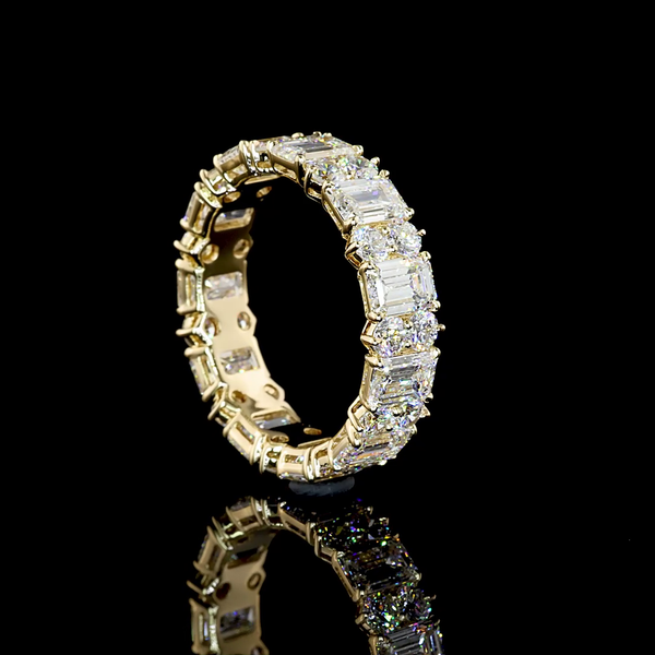 Lab-Grown 4.88 Carat MIX E-VS Diamond 14K Yellow Gold Eternity Band Eternity Ban