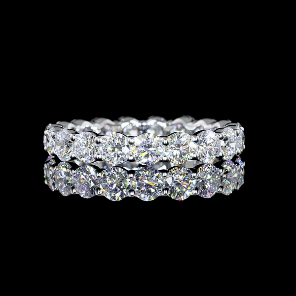 Lab-Grown 1.81 Carat Round E-VS1 Diamond 14K White Gold Eternity Band Eternity Band