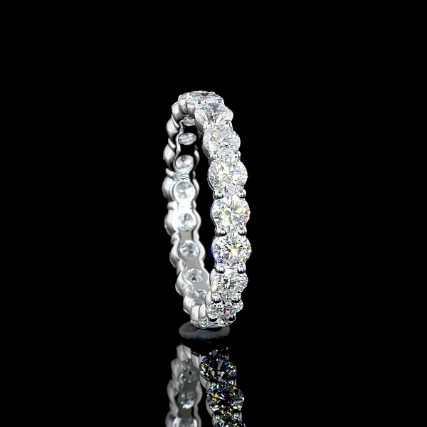 Lab-Grown 1.81 Carat Round E-VS1 Diamond 14K White Gold Eternity Band Eternity Band