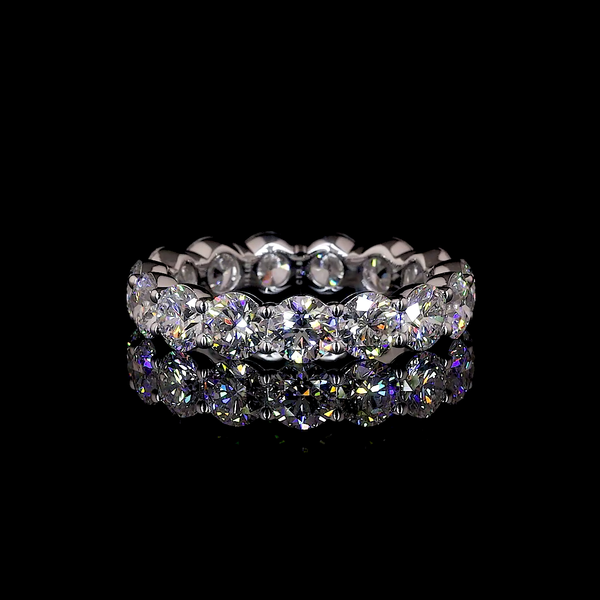 Lab-Grown 4.61 Carat Round E-VVS2 Diamond 14K White Gold Eternity Band Eternity 