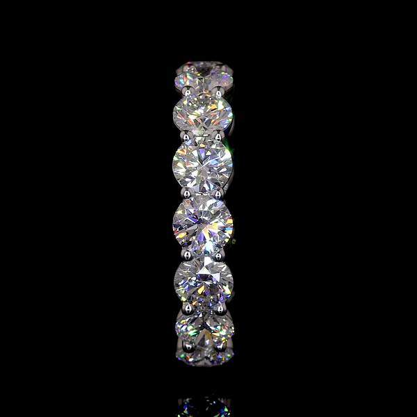 Lab-Grown 4.61 Carat Round E-VVS2 Diamond 14K White Gold Eternity Band Eternity 