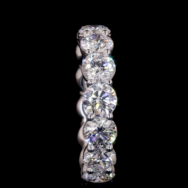 Lab-Grown 5.56 Carat Round D-VVS2 Diamond 14K White Gold Eternity Band Eternity 