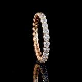 Lab-Grown 1.32 Carat Round E-VS Diamond 14K Rose Gold Eternity Band Eternity Band