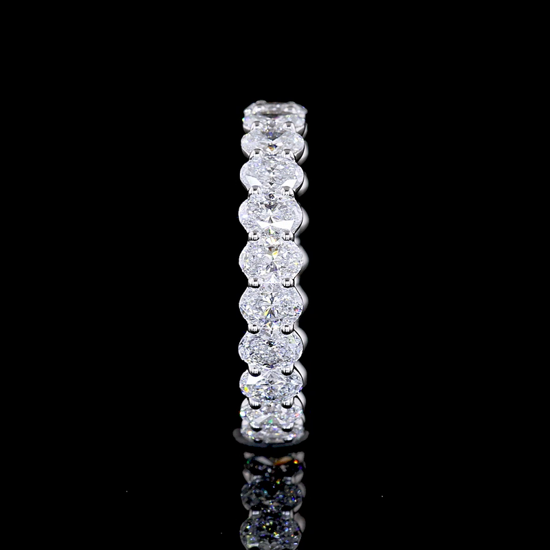 Lab-Grown 2.30 Carat Oval E-VS Diamond 18K White Gold Eternity Band Eternity Band