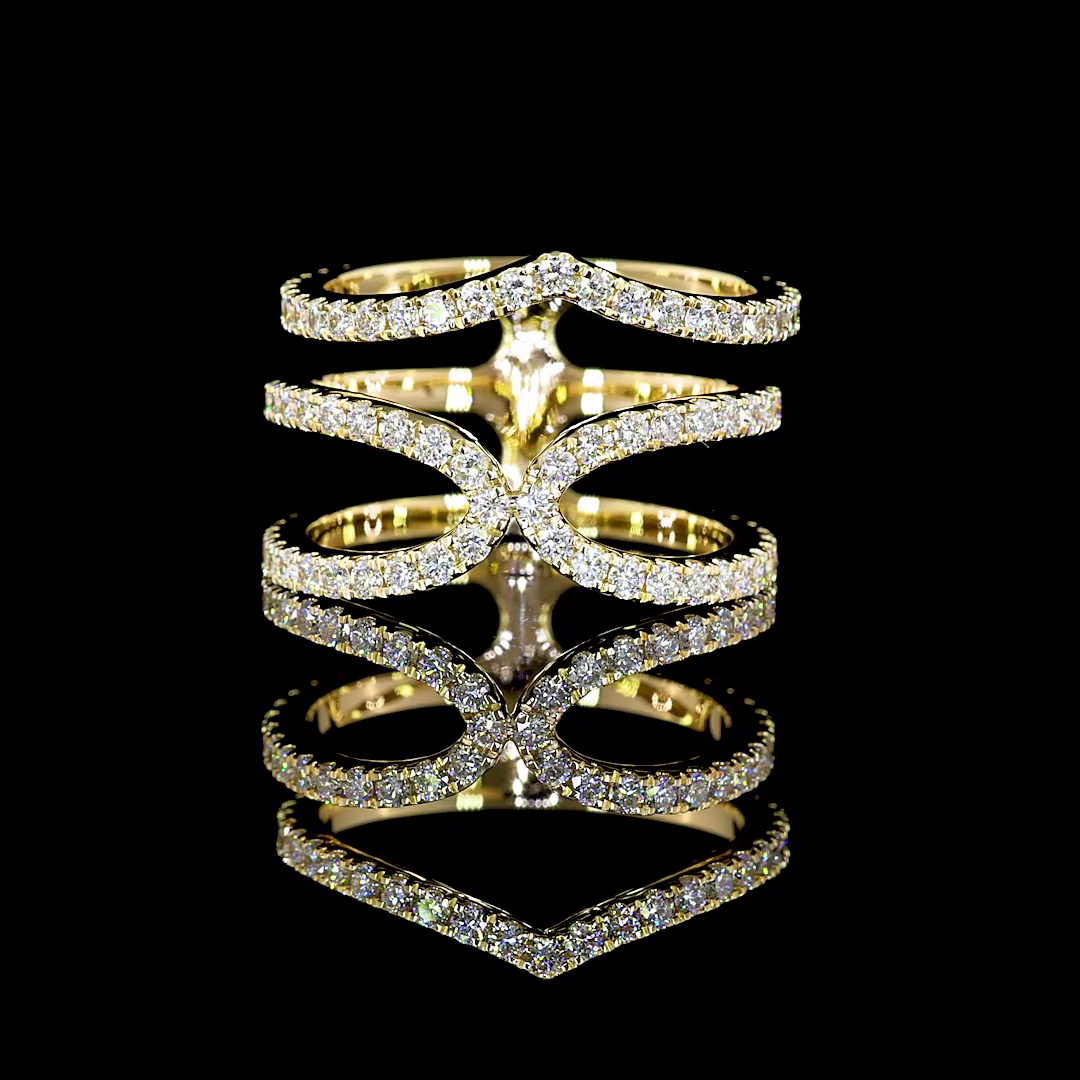Lab-Grown 1.62 Carat Round F-VS2 Diamond 14K Yellow Gold Special Eternity Band