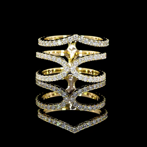 Lab-Grown 1.62 Carat Round F-VS2 Diamond 14K Yellow Gold Special Eternity Band