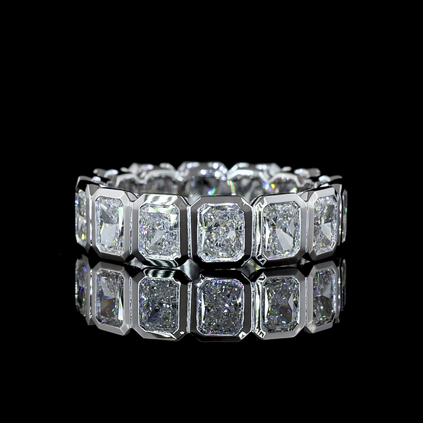 Lab-Grown 4.6 Carat Radiant - Diamond 14K White Gold Eternity Band Eternity Band