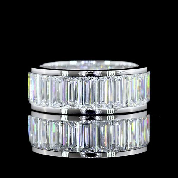 Lab-Grown 6.07 Carat Baguette E-VS Diamond 14K White Gold Eternity Band Eternity