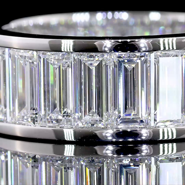Lab-Grown 6.07 Carat Baguette E-VS Diamond 14K White Gold Eternity Band Eternity