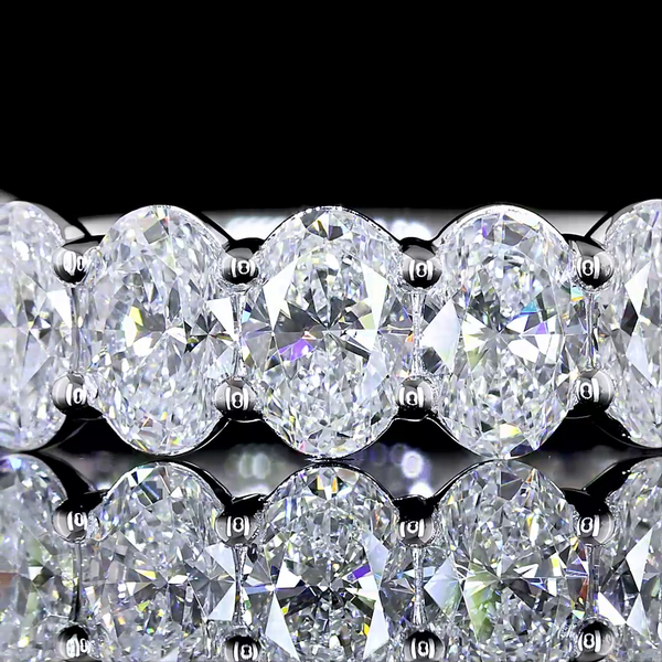 Lab-Grown 2.81 Carat Oval E-VS Diamond 14K White Gold 3/4 Band Eternity Band
