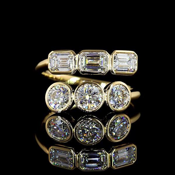 Lab-Grown 1.77 Carat MIX E-VS Diamond 14K Yellow Gold Special Eternity Band