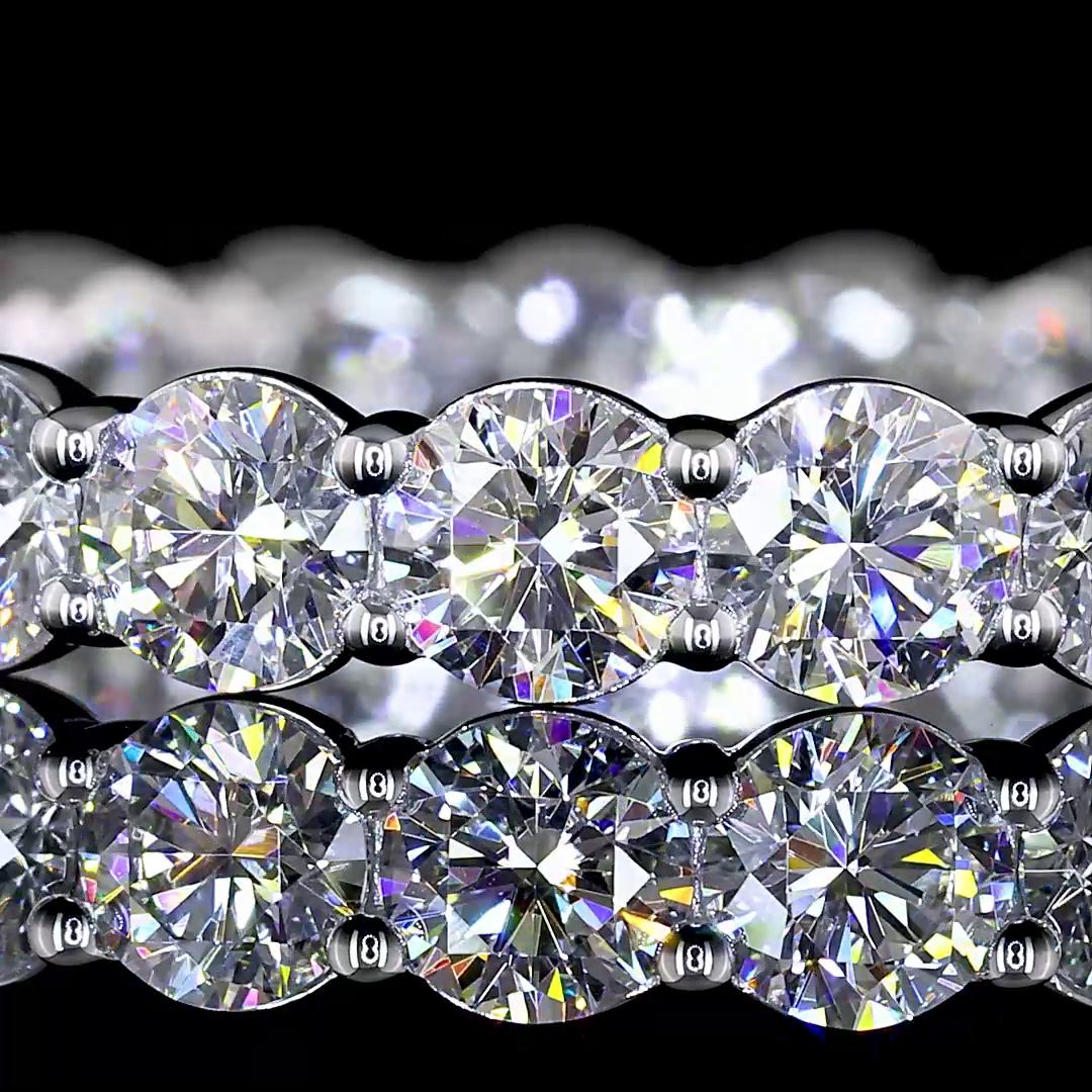 Lab-Grown 2.08 Carat Round E-VS Diamond 14K White Gold Eternity Band Eternity Ba