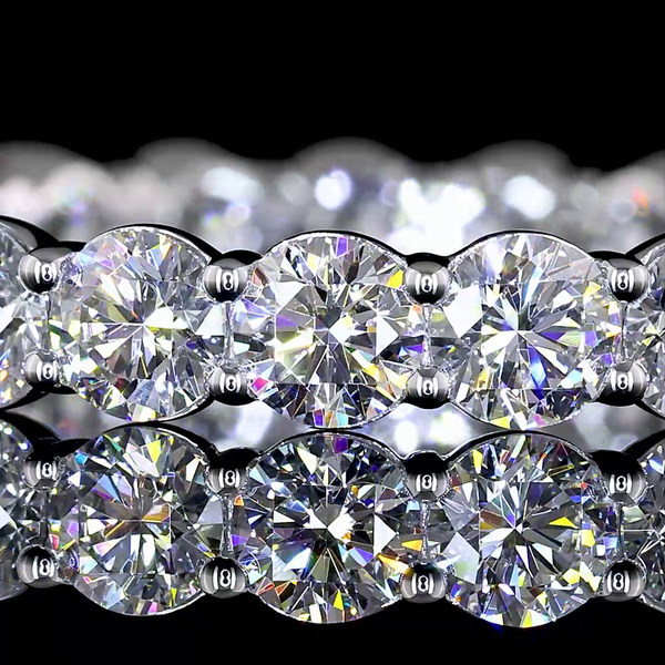 Lab-Grown 2.08 Carat Round E-VS Diamond 14K White Gold Eternity Band Eternity Ba