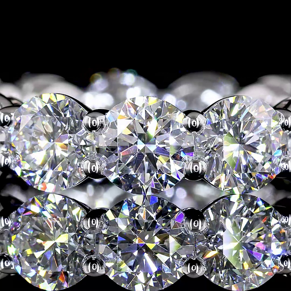 Lab-Grown 4.71 Carat Round D-VS2 Diamond 14K White Gold Eternity Band Eternity B