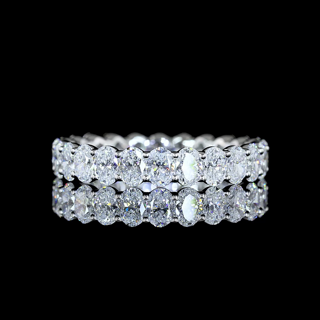Lab-Grown 2.32 Carat Oval E-VS Diamond 14K White Gold Eternity Band Eternity Ban