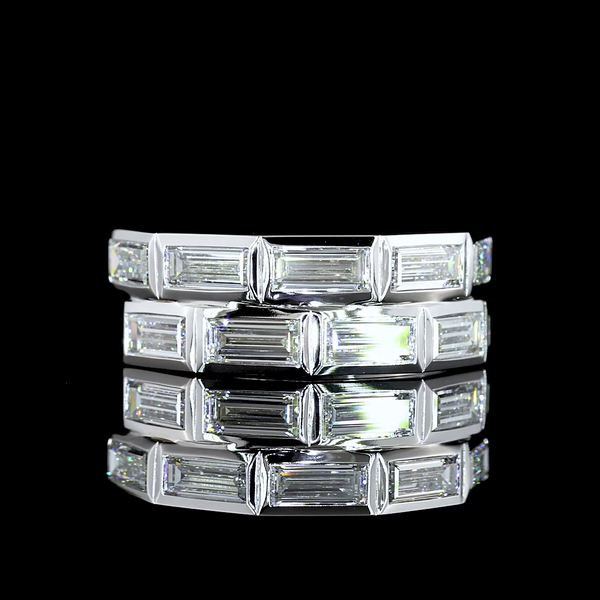 Lab-Grown 2.29 Carat Baguette E-VS Diamond 14K White Gold Special Eternity Band