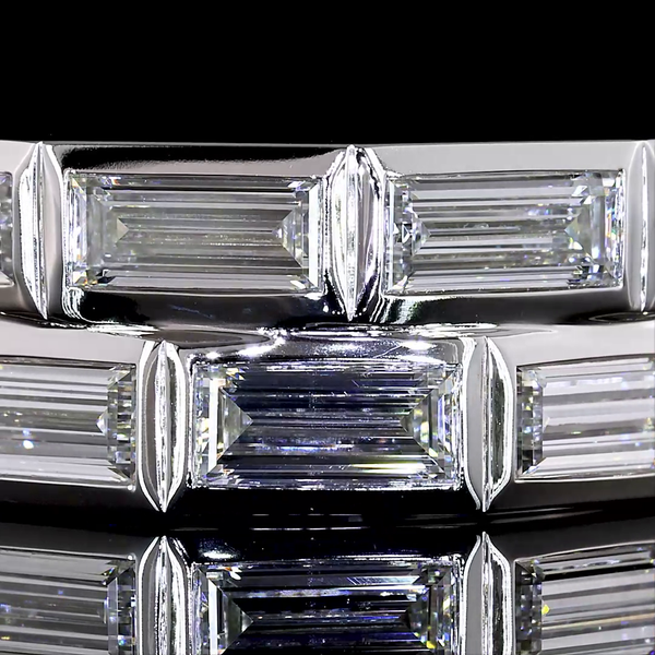 Lab-Grown 2.29 Carat Baguette E-VS Diamond 14K White Gold Special Eternity Band